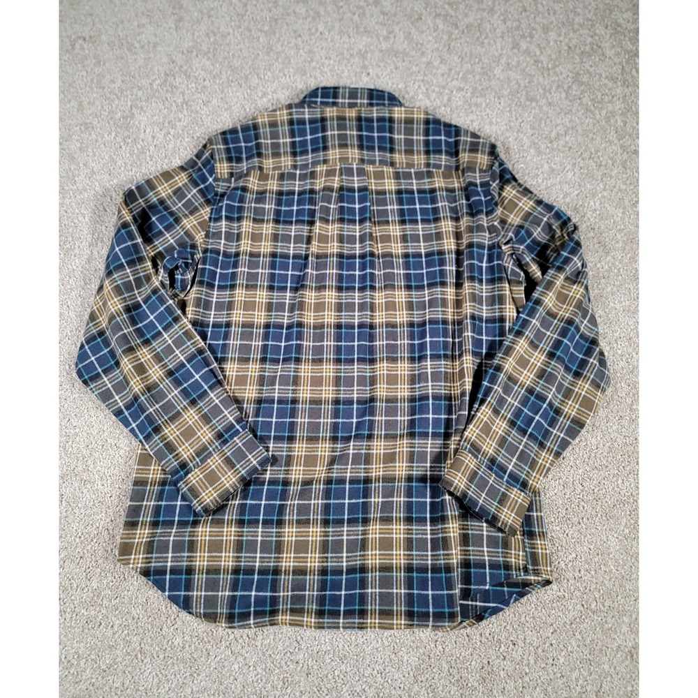 NWT LL Bean Scotch Plaid Flannel Shirt Medium Blue Brown Mens Traditional Fit - Picture 4 of 16